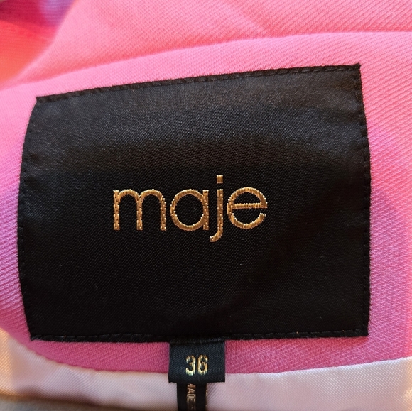 Maje Vestale Single Button Pink Blazer Size 36 Barbie Barbiecore - Picture 5 of 8
